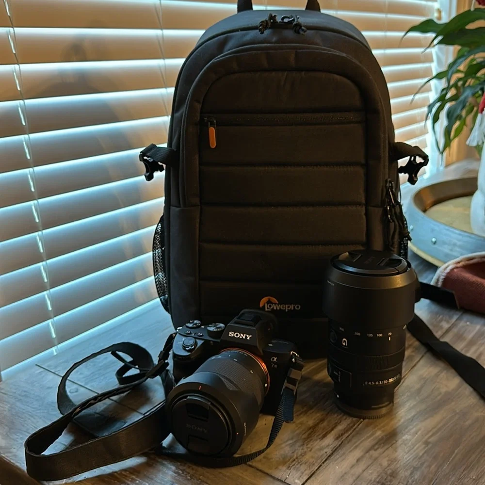 SONY a 7 lll, with additional lens and carrying case